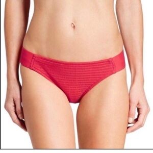 Mossimo Red Textured Cheeky Bikini Bottoms Women’s Large